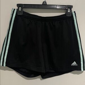 Adidas Women's Athletic Shorts Black with Mint Accents